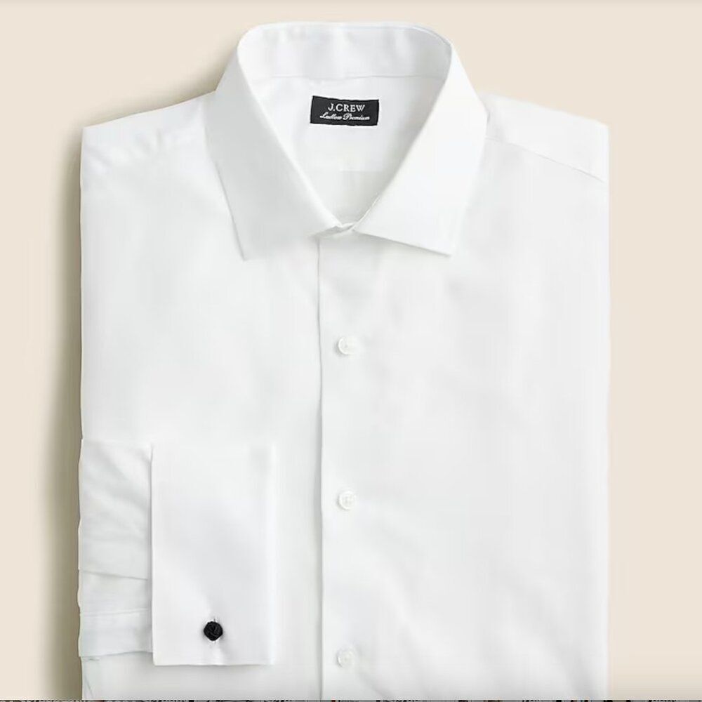 J. Crew Ludlow Premium fine cotton dress shirt french cuffs white 15 1/2